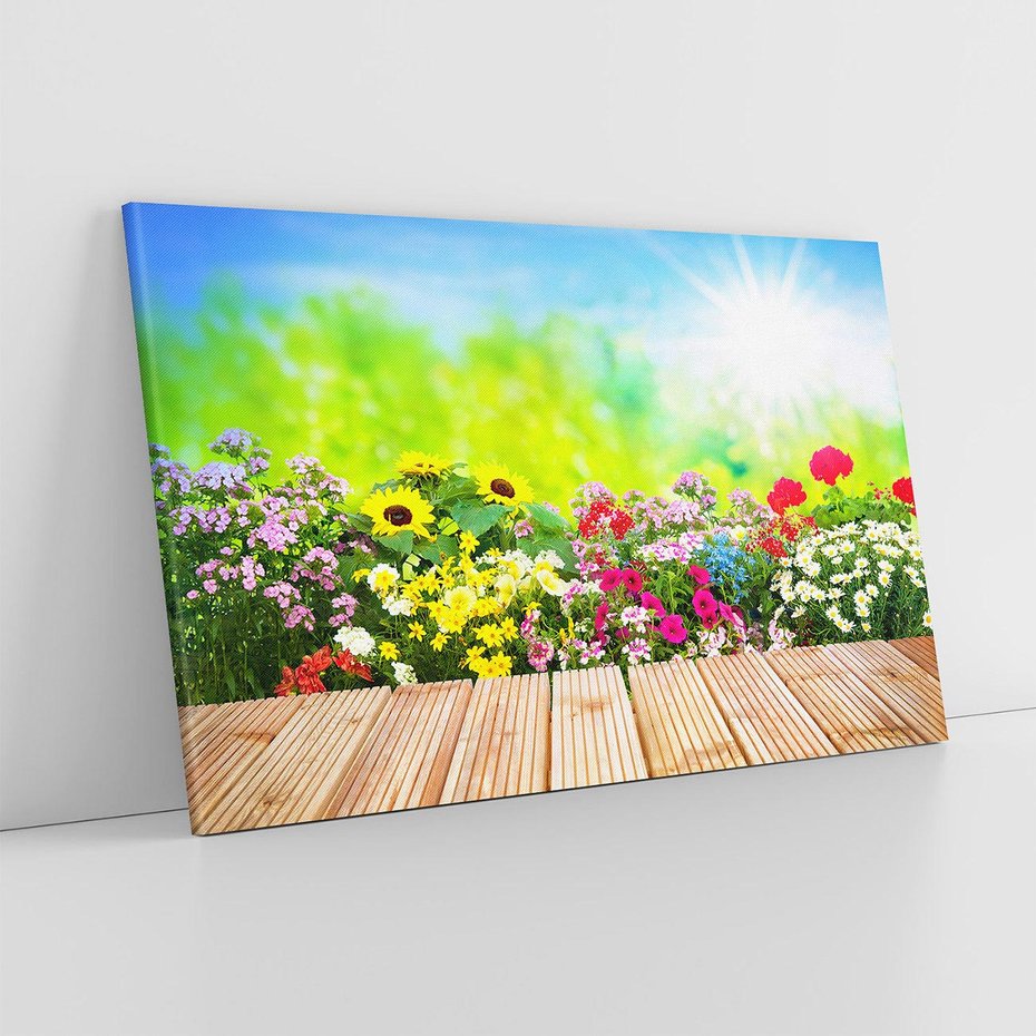 Obraz na płótnie 70x50 - Energiczny ogród - kwiaty, ogród