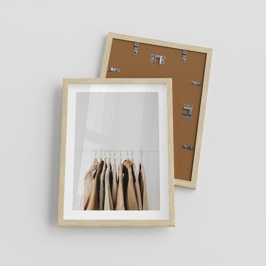 Plakat w ramie 30x40 - Boho Elegancja - boho kobiece zdjęcie, wieszak - rama drewno