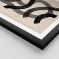 Plakat w ramie 40x50 - Strukturalne Odbicia Innowacji - zaplątane minimalistyczne linie, na bezowym tle - rama czarna
