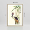 Plakat w ramie 50x70 - Kwiatowa Ekspresja - japońska sztuka, ptak - rama drewno