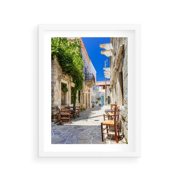 Plakat w ramie 30x40 - Magiczny Spacer - uliczka, perspektywa - rama biała