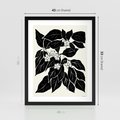 Plakat w ramie 40x50 - Ruchome szkicowe odbicia - czarno biała grafika, roślinność - rama czarna