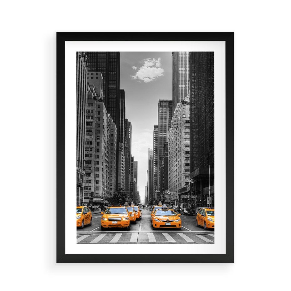 Plakat w ramie 50x70 - Wibracje Nowego Jorku - miasto, Nowy Jork - rama czarna