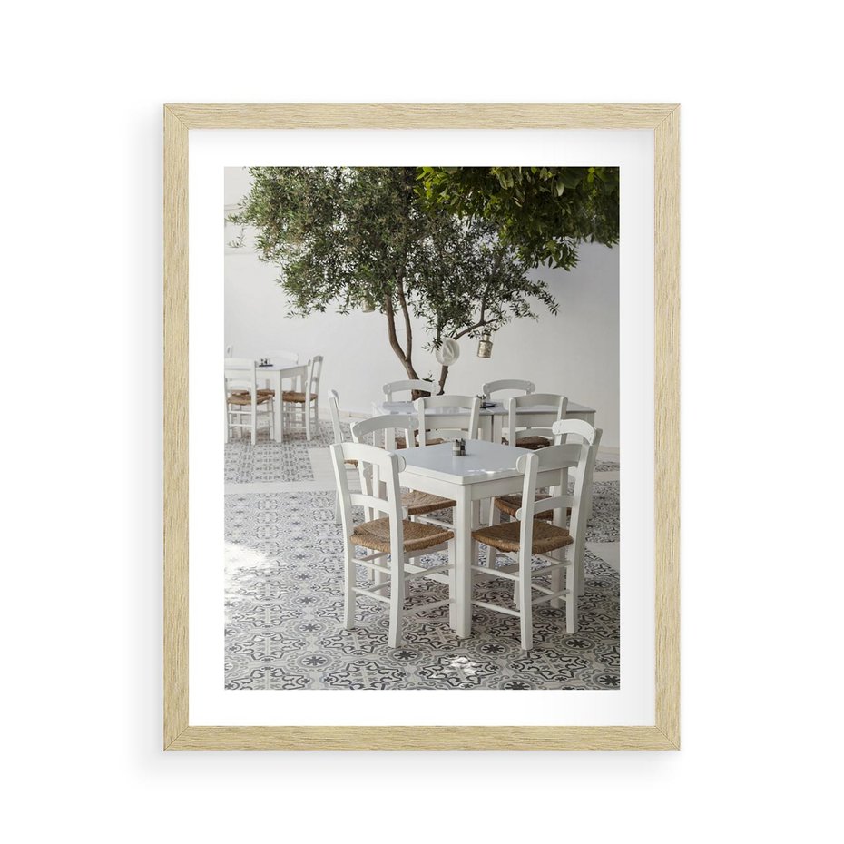 Plakat w ramie 40x50 - Włoska restauracja pełna smaków - włoska, restauracja - rama drewno