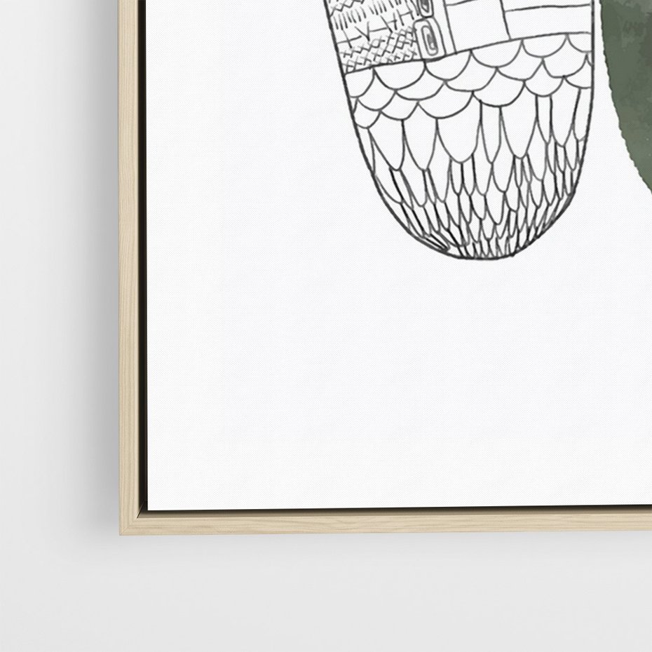 Obraz w ramie 80x120 - Przesunięte Jabłko - minimalistyczny plakat, jabłko - rama drewno