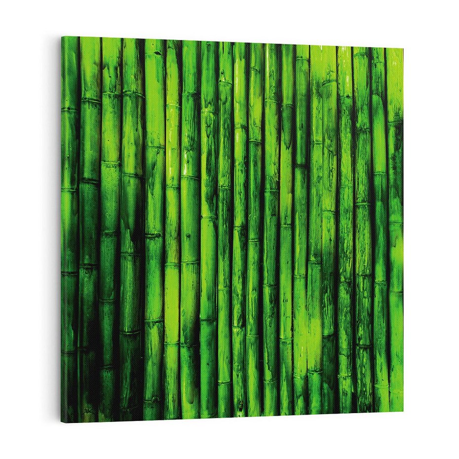 Obraz na płótnie 50x50 - Bambusowy urok zielonej harmonii - bambus, zieleń