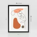 Plakat w ramie 30x40 - Twarz w Geometrycznym Stylu - nowoczesny obraz, grafika - rama czarna