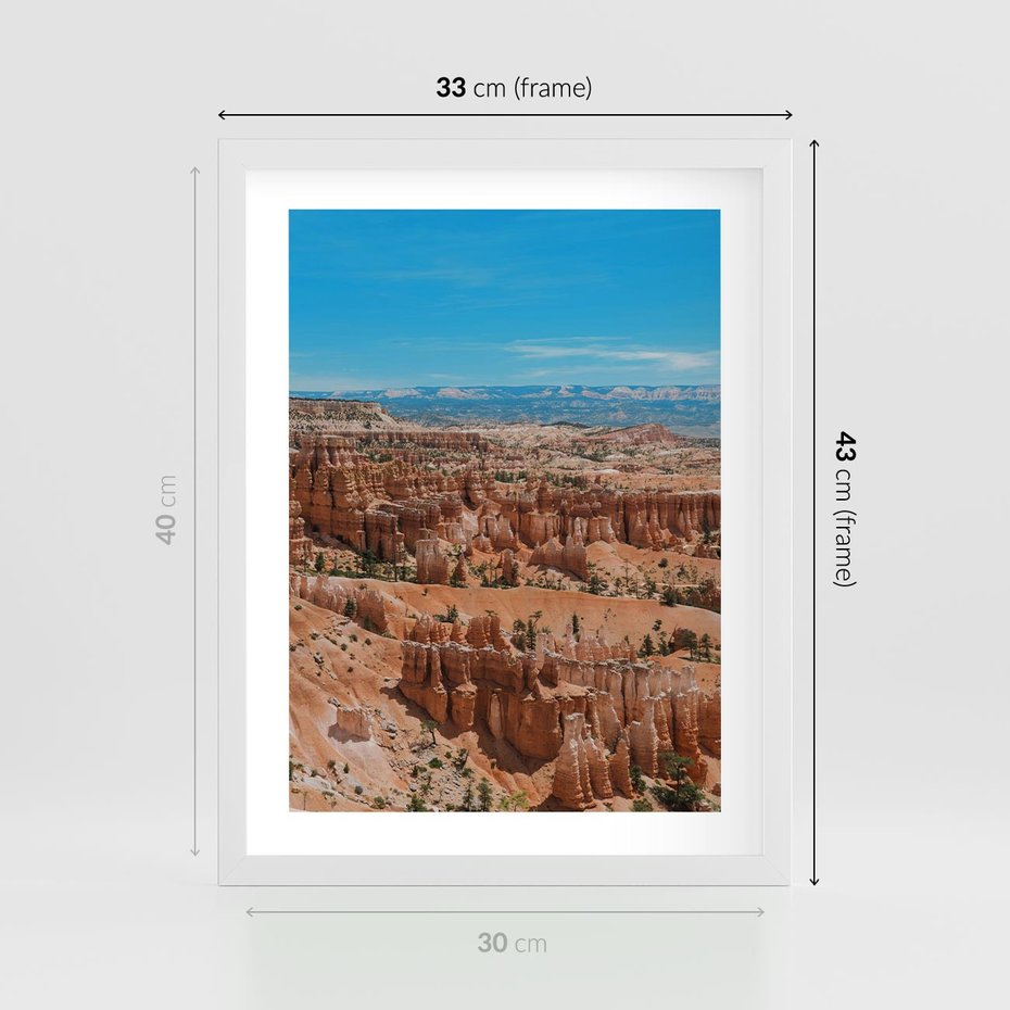 Plakat w ramie 30x40 - Wielki Kanion - wielki kanion, krajibraz - rama biała
