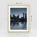 Plakat w ramie 40x50 - Nocne pejzaże miasta - miasto, nocą - rama drewno