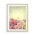 Plakat w ramie 50x70 - Delikatne kwiaty pastelowe - kwiaty, pastelowe - rama drewno