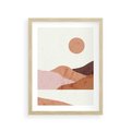 Plakat w ramie 30x40 - Górskie Wzory - nowoczesna sztuka, góry - rama drewno