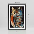 Plakat w ramie 50x70 - Księga Surrealnych Wymiarów - abstrakcyjny obraz olejny, kot - rama czarna