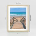 Plakat w ramie 40x50 - Pomost ku Morzu - pomost na plaży, morze - rama drewno