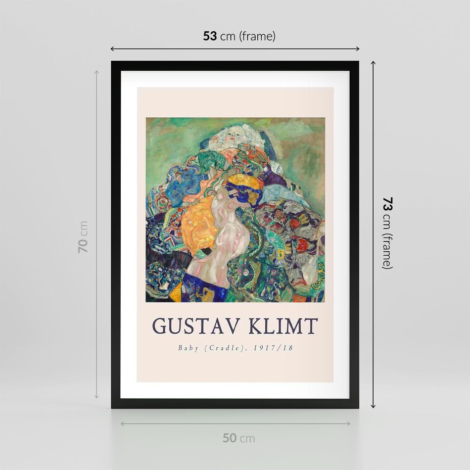 Plakat w ramie 50x70 - Sztuka z Reprodukcją G. Klimta - Gustav Klimt, reprodukcja - rama czarna