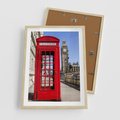 Plakat w ramie 50x70 - Ikoniczna budka telefoniczna w Londynie - budka, telefoniczna - rama drewno