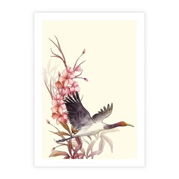 Plakat bez ramy 21x30 - Szept Japonii - japońska sztuka, ptak