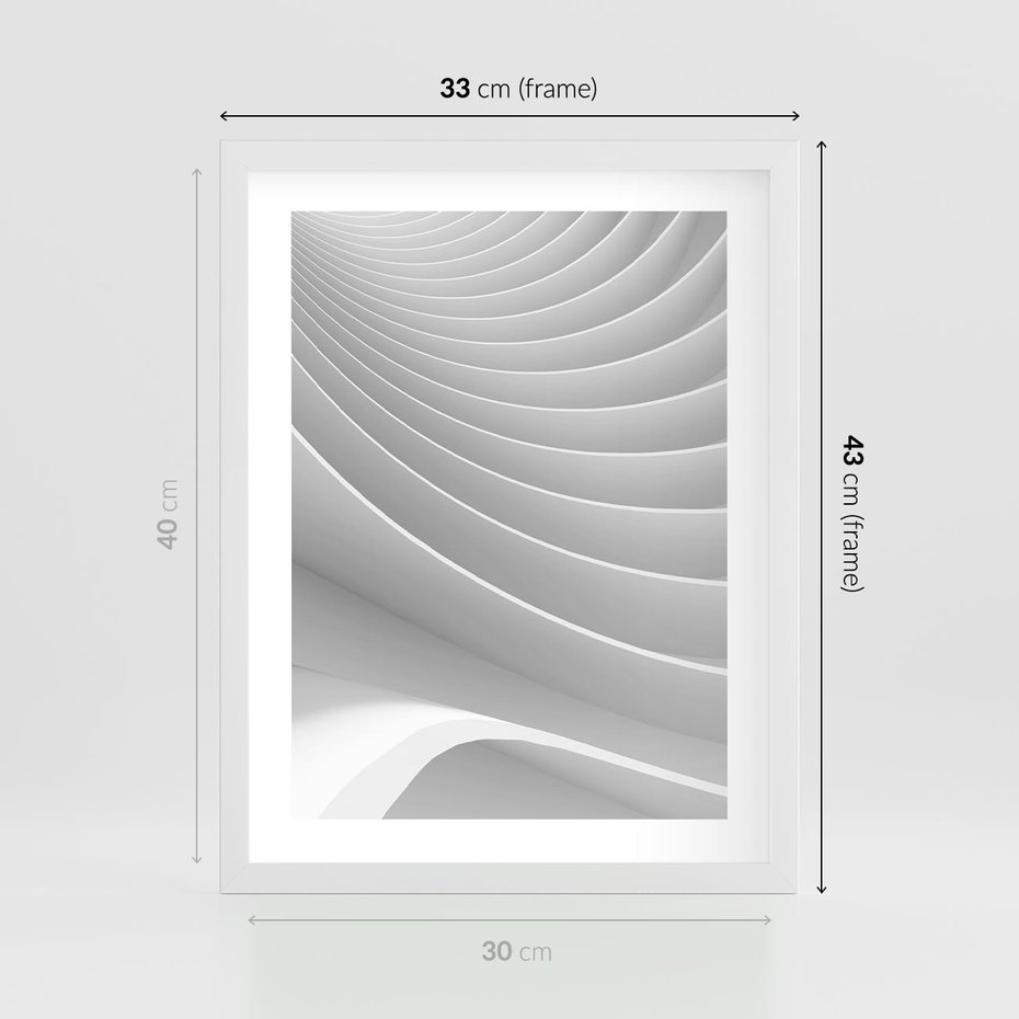 Plakat w ramie 30x40 - Geometryczna Harmonia - geometryczne, kształty - rama biała