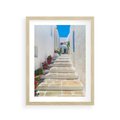 Plakat w ramie 30x40 - Urok Greckiej Uliczki - grecka, uliczka - rama drewno