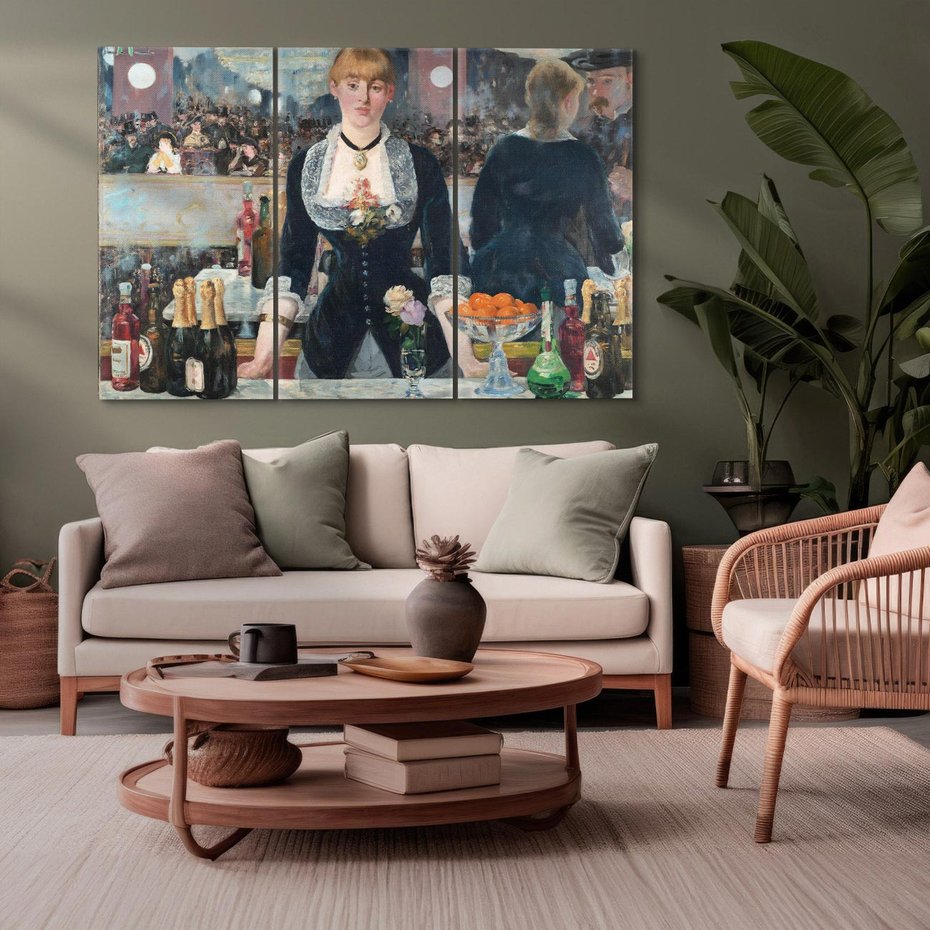 Obraz na płótnie 120x80 - "Bar w Folies-Bergère" (1882) Edouard Manet - Reprodukcja - reprodukcja, obraz na płótnie