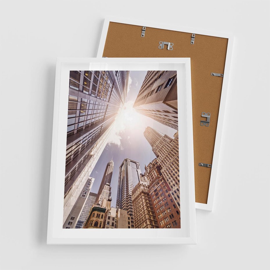 Plakat w ramie 50x70 - Oczami artysty - miasto, perspektywa - rama biała
