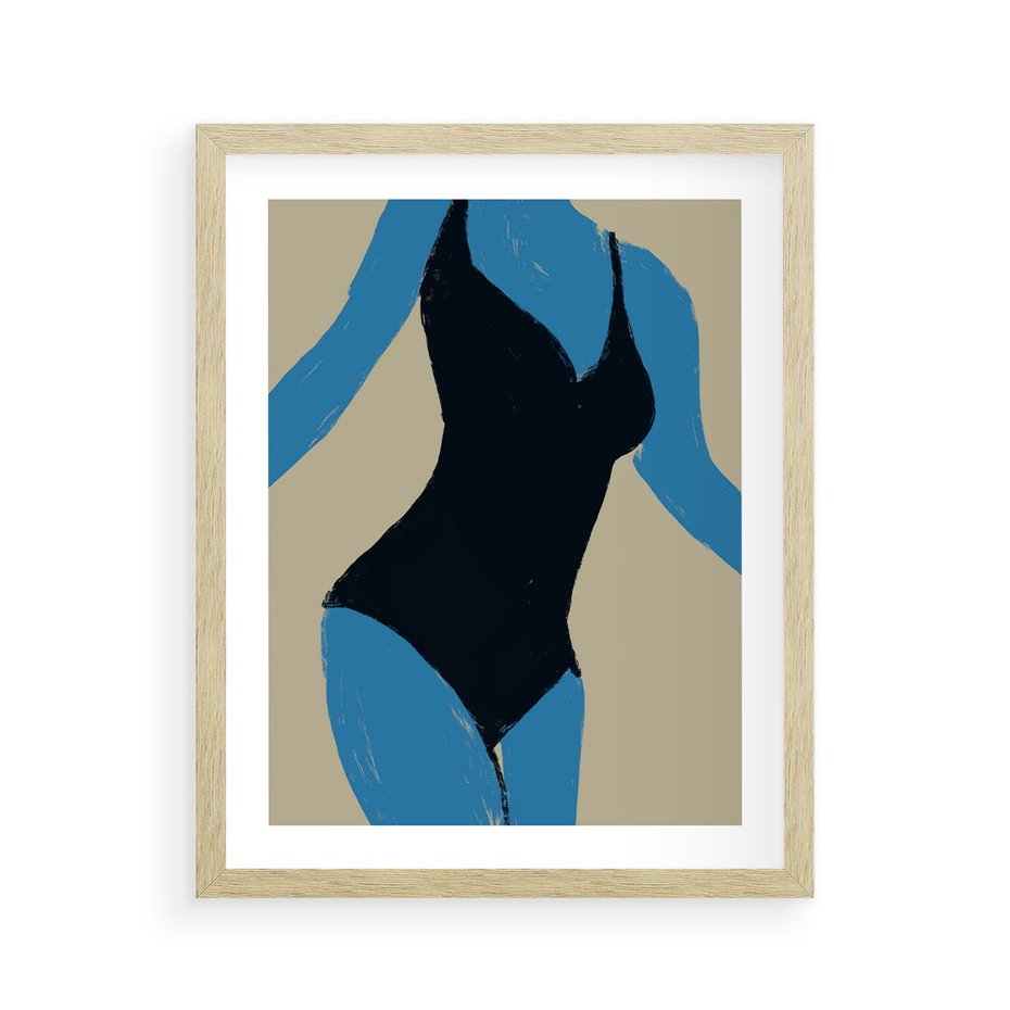 Plakat w ramie 40x50 - Zaklęta Kompozycja - abstrakcyjny plakat, nowoczesna sztuka - rama drewno