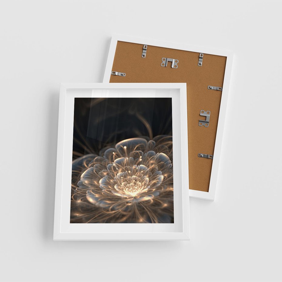 Plakat w ramie 40x50 - Nowoczesny Kwiat - kwiat, nowoczesny - rama biała