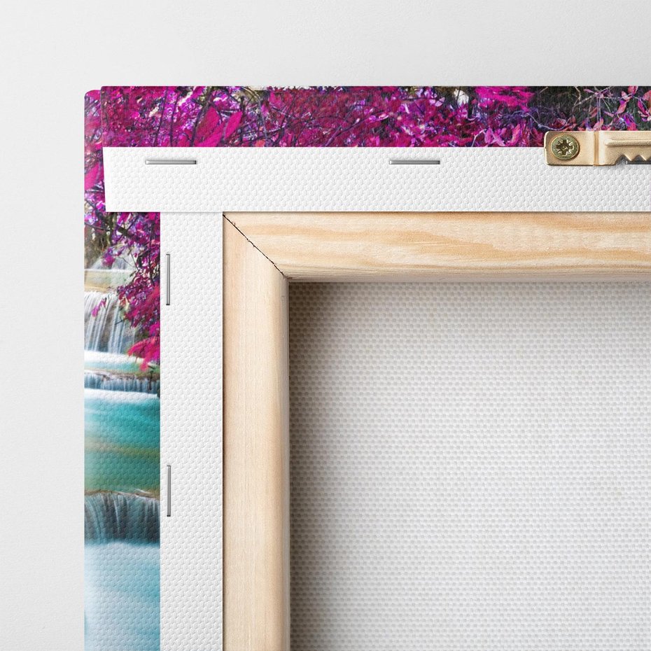 Obraz na płótnie 50x50 - Tajlandzki Wodospad: Moc Natury - Tajlandia, wodospad