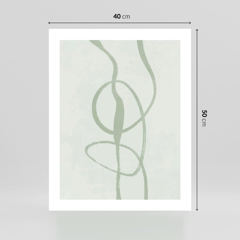 Plakat bez ramy 40x50 - Zieleń Wewnętrznej Harmonii - zielona abstrakcja, zgaszona zieleń