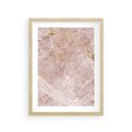 Plakat w ramie 30x40 - Wyjątkowa Stylizacja - marmur, złoto - rama drewno