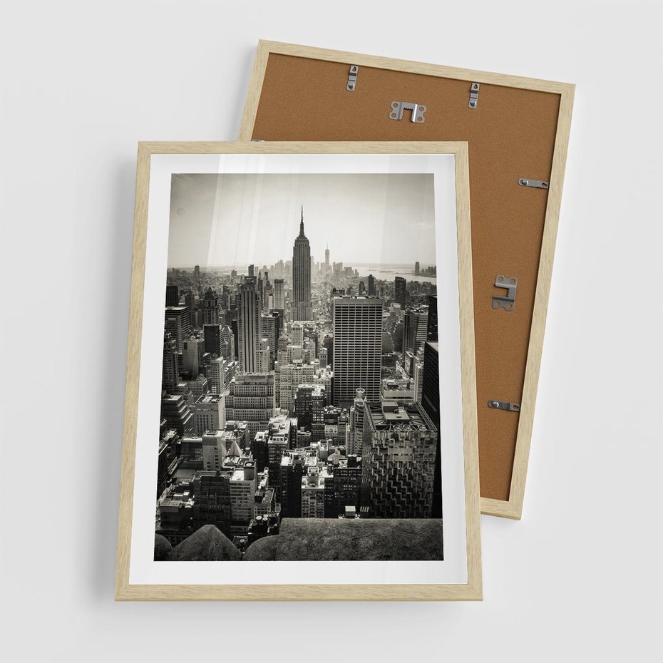 Plakat w ramie 50x70 - Dusza wielkiego miasta - Manhattan, Nowy Jork - rama drewno