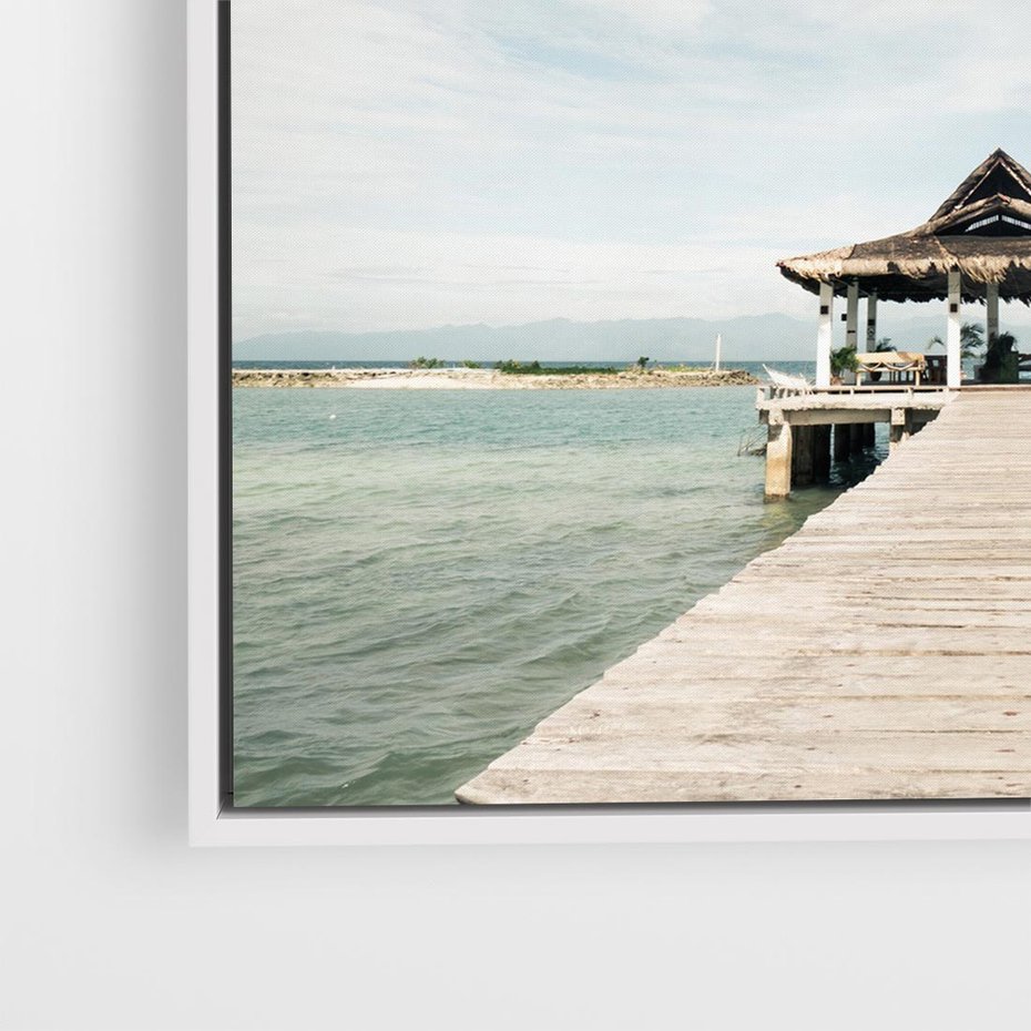 Obraz w ramie 80x80 - Magia Morza i Piękno Plaży - Hawaje, morze - rama biała