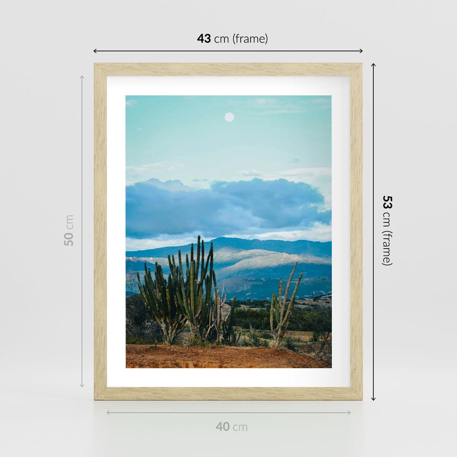 Plakat w ramie 40x50 - Malowniczy Pejzaż - pustynia, pejzaż - rama drewno