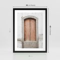 Plakat w ramie 30x40 - Śródziemnomorskie Drzwi Czasu - fotografia starych drzwi, śródziemnomorska architektura - rama czarna