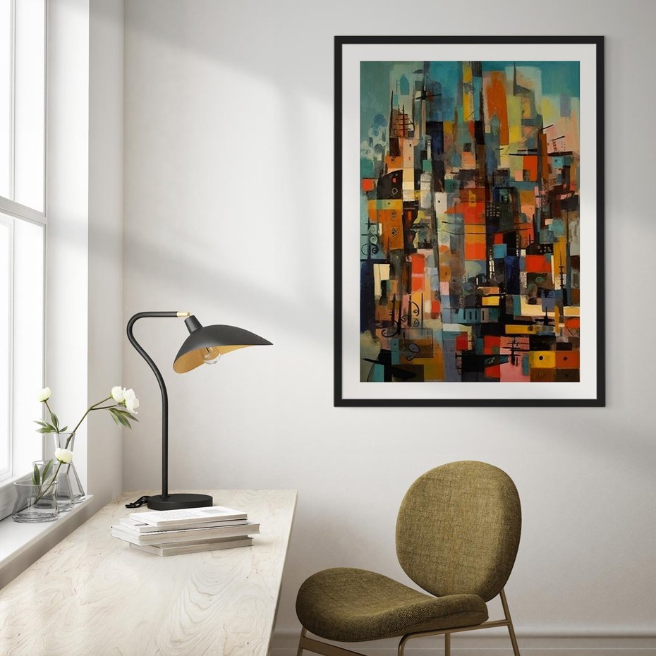 Plakat bez ramy 21x30 - Zaklęte Odbicia Nienormalności - styl mid century, nowoczesna sztuka
