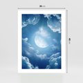 Plakat bez ramy 30x40 - Księżycowe Chmury - księżyc, chmury