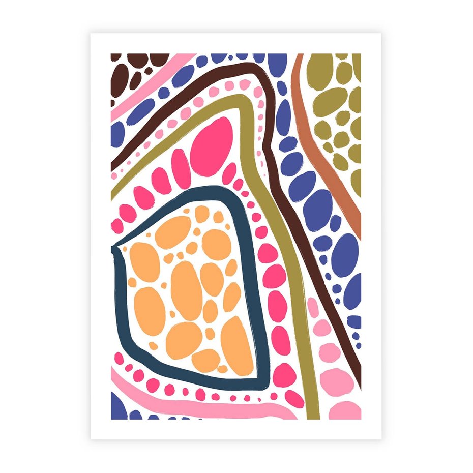 Plakat bez ramy 40x50 - Migocące Tęczowe Widzenia - kolorowe wzory, tęczowe żywe kolory