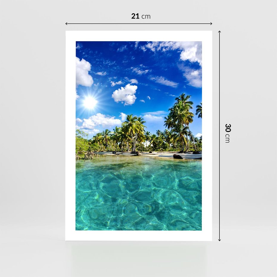 Plakat bez ramy 21x30 - Rajskie wakacje na plaży - plaża, wakacje