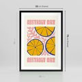 Plakat w ramie 50x70 - Podróżne Wizje - typografia, cytryny - rama czarna