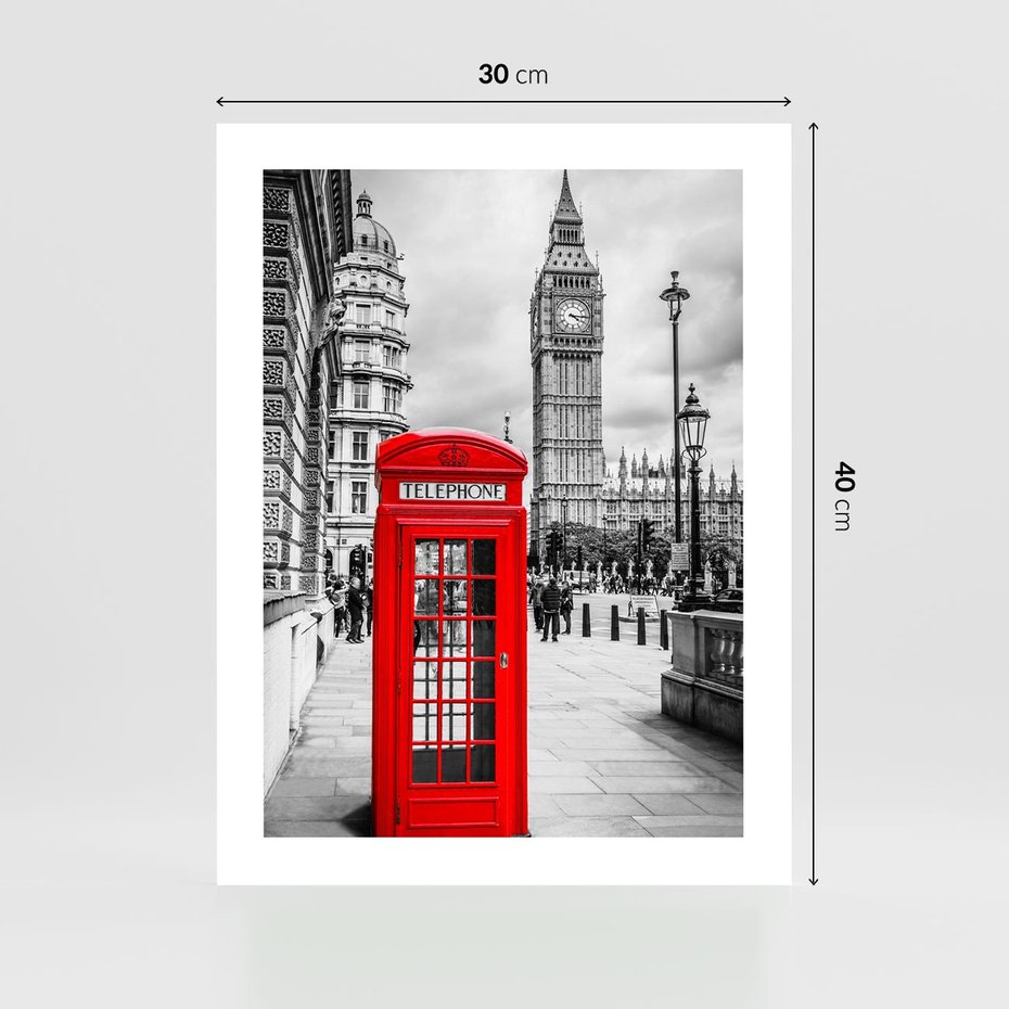 Plakat bez ramy 30x40 - Ikoniczna budka w Londynie - Londyn, budka