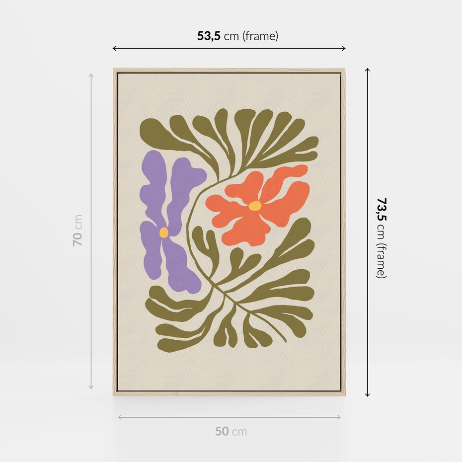 Obraz w ramie 50x70 - Bezgraniczne Impresje - kwiaty, abstrakcja - rama drewno