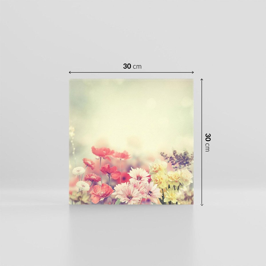 Obraz na płótnie 30x30 - Delikatne kwiaty pastelowe - kwiaty, pastelowe