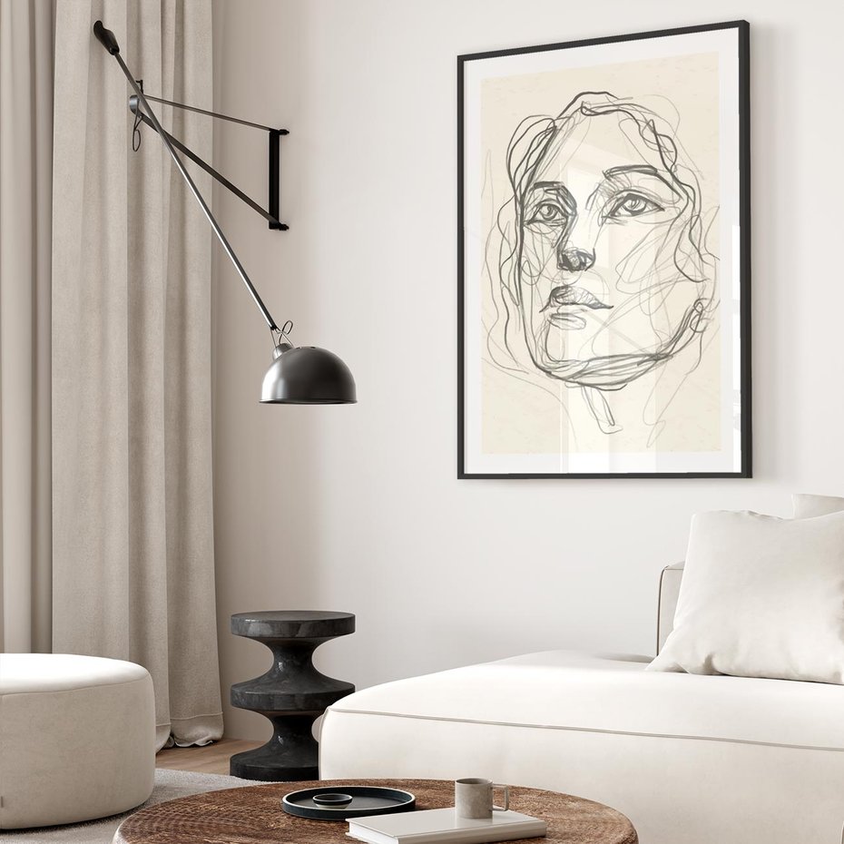 Plakat bez ramy 30x40 - Konturem Uchwycone - plakat, minimalistyczny szkic