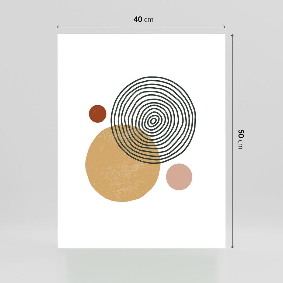 Plakat bez ramy 40x50 - Wewnętrzne Formy - koła okręgi, abstrakcyjna nowoczesna sztuka