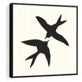 Obraz w ramie 50x50 - Kreatywne Echa - jaskółki, minimalizm - rama czarna