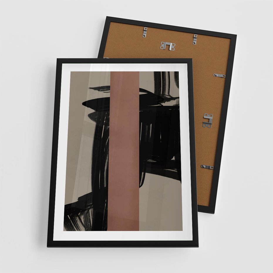 Plakat w ramie 50x70 - Niezwykłe Przeobrażenia - abstrakcja, czarne splatane linie - rama czarna