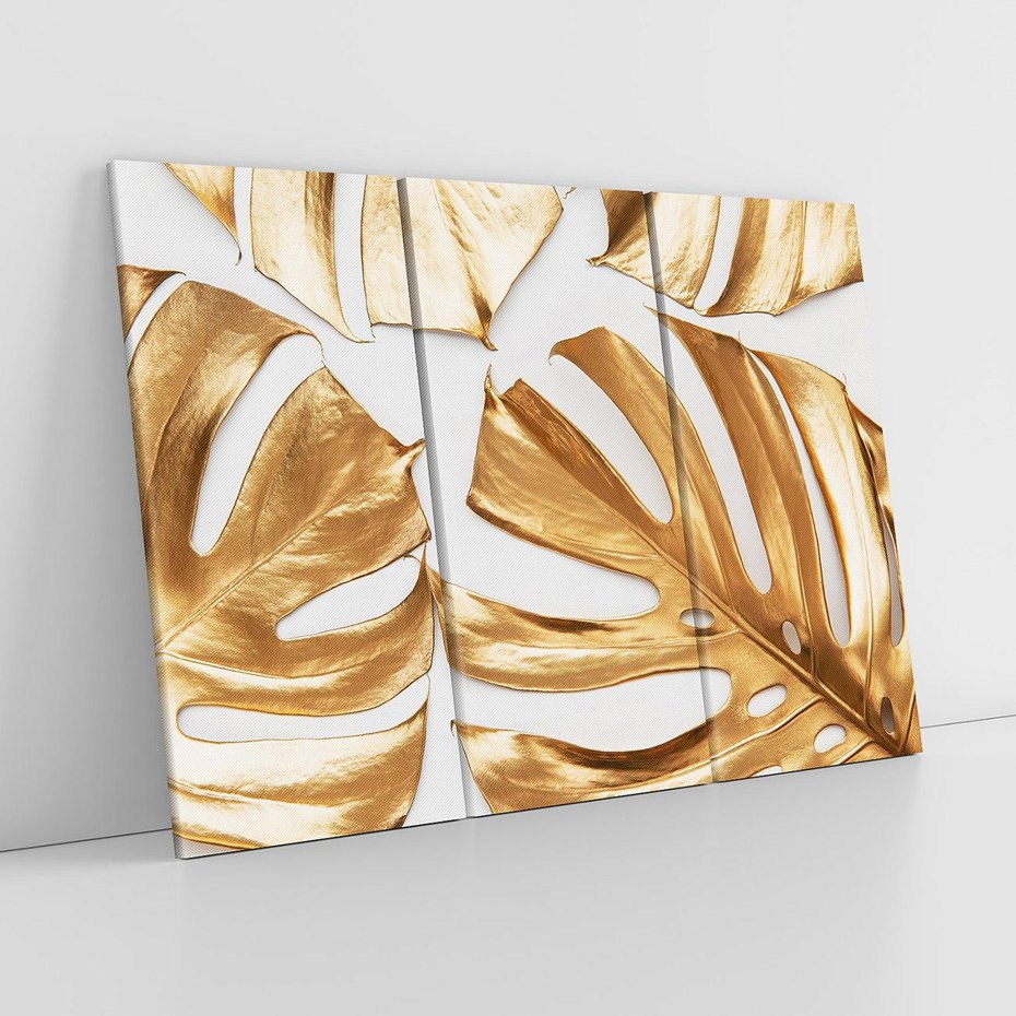 Obraz na płótnie 120x80 - Siła Natury - złote, liście