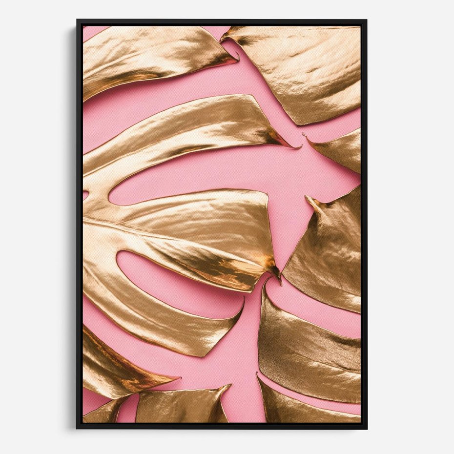 Obraz w ramie 70x100 - Przyjemność w Naturze - złote, liście - rama czarna