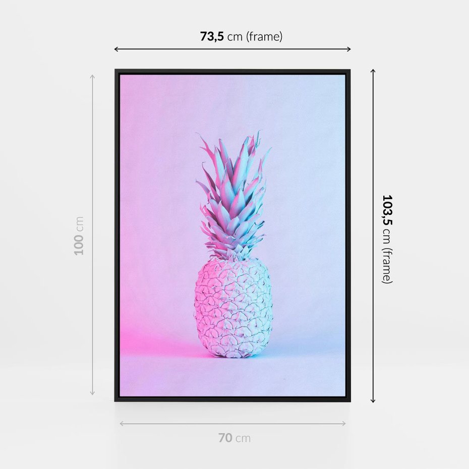Obraz w ramie 70x100 - Ananas Abstrakcja - ananas, abstrakcja - rama czarna