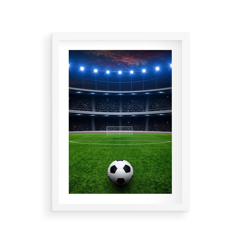 Plakat w ramie 30x40 - Piłka nożna - gol! - piłka nożna, gol - rama biała