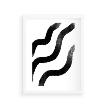Plakat w ramie 30x40 - Wibracje Plam - abstrakcja, minimalizm - rama biała